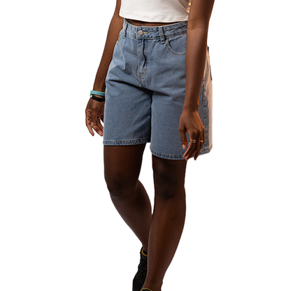 Positive Vibes Light Blue Denim Shorts